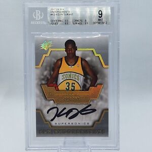 2007-08 UD Upper Deck SPX Endorsements KEVIN DURANT Rookie Auto #E-KD BGS 9 (RC)