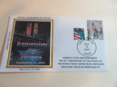 Estampilla America Remembers 911 Attack 20th Anniv Fdc Heroes & Flag-Colorano 2021 #5 Foto 1 de 3