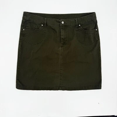 Falda Christopher & Banks Mujer 16 Verde Denim Elastizada Lavado Oscuro Calce Regular Foto 1 de 4