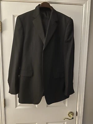 $495 Nuevo Traje Ralph Lauren Para Hombres 42Long 36W Negro Rayas 100% Lana Dillards Foto 1 de 4