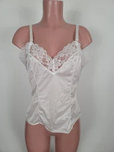 Vintage Lorraine Women’s Camisole Size 38 XL Sexy White Lace Trim Cami Tank - Picture 1 of 9