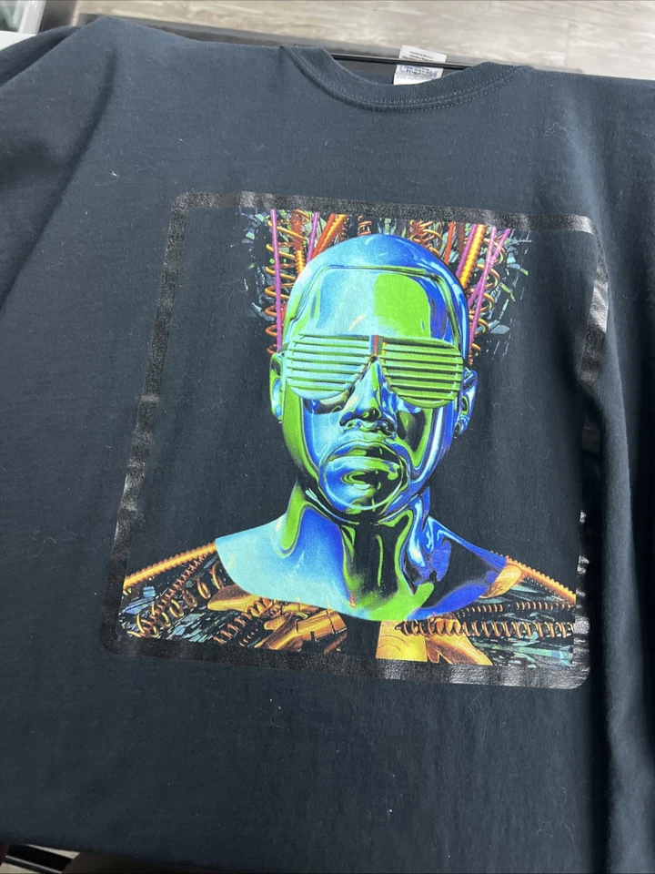 2008 Kanye West “Glow in the Dark” Rap Tour Tee Shirt Sz. 2XL Black Yeezy Chi - Image 1 of 3