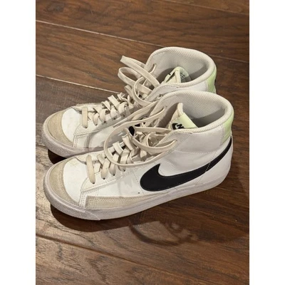 Nike Blazer Mid 77 Shoes Kids 4.5Y White Black Lime Green Youth Shoes Vintage - Image 1 of 4