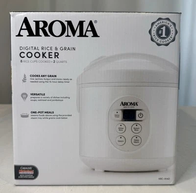 ❤️Aroma® 8 杯(烹饪)/2 夸脱 数字大米和谷物多锅 - 全新带盒 — 第 1/4 张图片