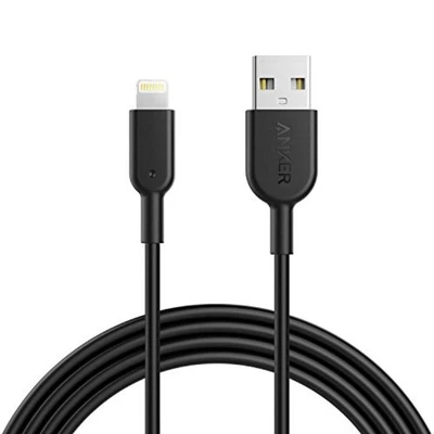 Anker USB cable for Lightning 1.8m black PowerLine II MFi-Certified iPhone New - Image 1 of 4