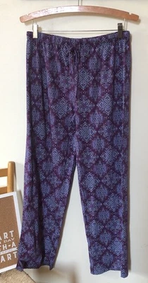 Pantalones de pijama elásticos Jockey para mujer M púrpura mosaico oriental 100 % algodón Foto 1 de 4