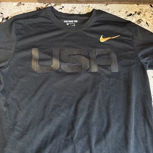 Nike Team USA Olympic Reveal Tri-Blend T-Shirt Gold Swoosh CN1427 010 S - Picture 1 of 7