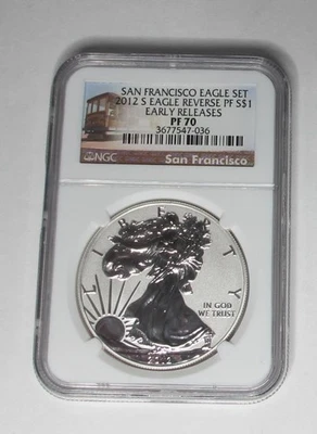 2012-S American Silver Eagle * NGC PF70 Reverse Proof * Early Releases - Image 1 of 2