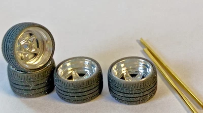 RUEDAS DE ALEACIÓN PERSONALIZADAS SIN COCHE CABE EN FERRARI HOT WHEELS COCHES 1/64 10,5 mm NUEVO Foto 1 de 4