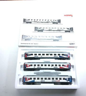 Märklin H0 42953 Schnellzugwagen-Set "alex", Licht,  in OVP #4833 - Bild 1 von 4