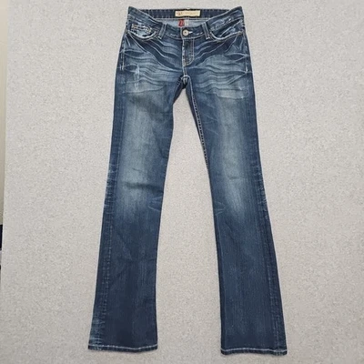 BKE扣牛仔裤Stella靴女式28码蓝色冲洗牛仔低腰修身版型 — 第 1/4 张图片