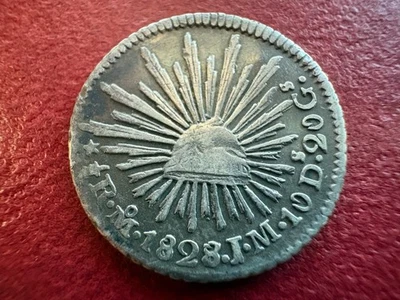 1828/7 Mo Mexico City 1/2 Real – Scarce Overdate – VF+/XF - Image 1 of 4