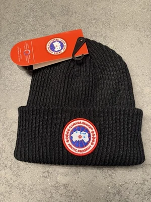 Canada Goose Black Beanie Hat FAST UK Delivery 🇬🇧 BRAND NEW with tags