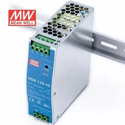 Fonte de alimentação de comutação 1 peça trilho DIN tipo 120W 48V 2.5A NDR-120-48 - Imagem 1 de 4