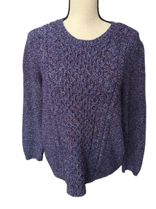 Talbots Purple Merino Wool Blend Sweater Side Metal Zipper Long Sleeve Size XL - Picture 1 of 6