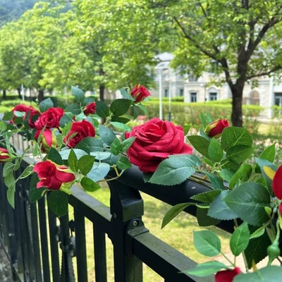 5.9FT Bendable Rose Flower Garlands, Artificial Silk Wild Roses Vine Hanging ... - Image 1 of 4