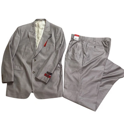 Nuevo Traje Pantalones Plisados Steve Harvey Sultan Bronceado Extra Fino Super 140s 48Lx42W Foto 1 de 4