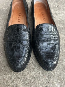 Mocasín sin cordones Zelli negro genuino cocodrilo 9 M para hombre - Imagen 1 de 5