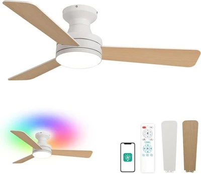 Orison 42"" Ceiling Fan with Lights, RGB Backlight, 6 Speeds, Dimmable, Remote - Image 1 of 4