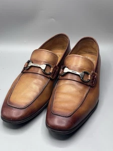 Magnanni Dress Bit Loafers Shoes Brown Leather Mens Size 8 1/2 M Spain 18456 - Picture 1 of 15