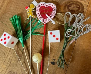 Random Vintage Flower Cake Picks Valentines Day, Poker, Baseball & Everyday - Picture 1 of 11