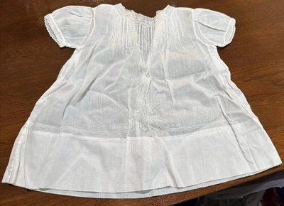 Antiguo Vestido Bautizo Bebé Reliquia Vintage Exquisito Encaje Ribete Marfil  Foto 1 de 4