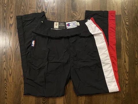 Champion 96-97 RASHEED WALLACE #30 Portland Trail Blazers Game Worn Warmup Pants Cover