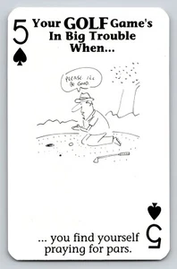 Swap Card Your Golf Game's in Big Trouble When Dean Vietor Five of Spades Green - Picture 1 of 2