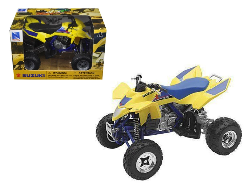 Suzuki Quad Racer R450 ATV Yellow and Blue 1/12 Diecast Model by New Ray CARZ - Image 1 of 1