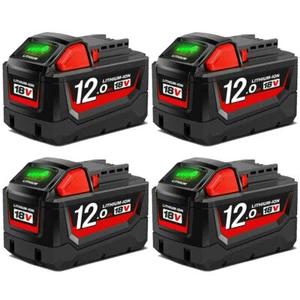 4x Batería Original Para Milwaukee M18 M18B5 18V XC 12,0Ah 48-11-1860 Batería De Repuesto - Imagen 1 de 1