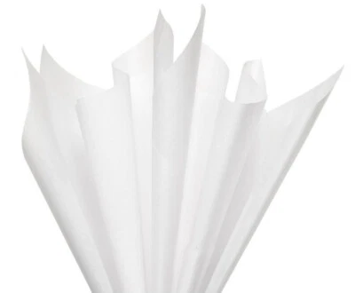 Papel de seda blanco 10,5 x 5,5 pulgadas (15 x 27 cm) a granel 17 gsm liso Foto 1 de 4