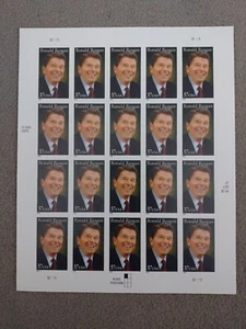 USPS Ronald Reagan Stamps Sheet of 20 Unused 37 cent Never Hinged - Picture 1 of 3