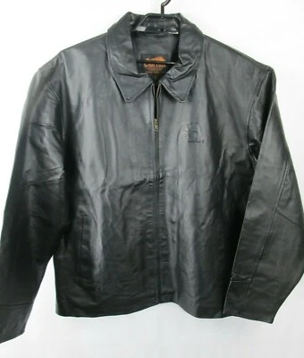 Casaco masculino Canyon Outback preto 100% couro de porco tamanho XXXL Pioneer Seed zíper jaqueta - Imagem 1 de 4