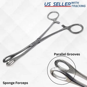 Sponge Holding Forceps Curved 7" Surgical Instruments - Picture 1 of 4