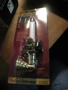 Stanley 9" White Light Battery Operated LED Candle Holly Ring STRAIGHT 90* ANGLE - Picture 1 of 3