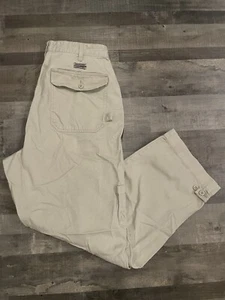 Tommy Hilfiger Pants Men 38x32 Beige Military Baggy Cargo Y2K Authentic (F282) - Picture 1 of 9