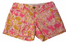 Lilly Pulitzer Size 2 The Callahan Shorts Low Rise Hot Pink Yellow Beach Coastal