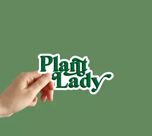 Plant Lady Sticker Plant Lover Water Bottle Laptop Car  Phone Stickers Decal - Picture 1 of 4