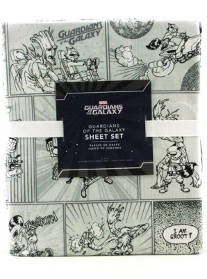 Juego de sábanas Pottery Barn Guardianes de la Galaxia tamaño completo ropa de cama Marvel nuevo Foto 1 de 4