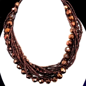 Rocailles Halsband Halskette - Kaffee, Bronze, braun, - 14"-16" - Bild 1 von 1