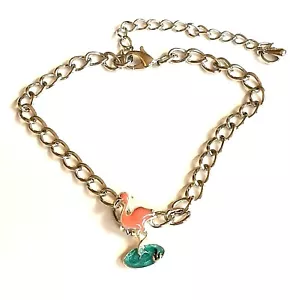 Silver Pink Flamingo Anklet Bracelet Beach Island Bird 8-10.5" Plated Enamel - Picture 1 of 12