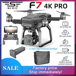 SJRC F7 PRO 5G WIFI 3KM FPV GPS with 4K HD Camera 3-Axis Mechanical Gimbal Drone - Picture 1 of 15