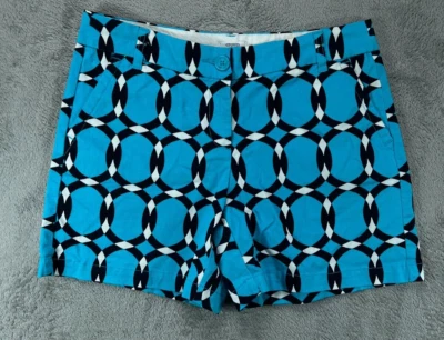 Pantalones Cortos Crown Ivy Mujer 6 Azul Negro Geométrico Chino Frente Plano Damas 32 Foto 1 de 4