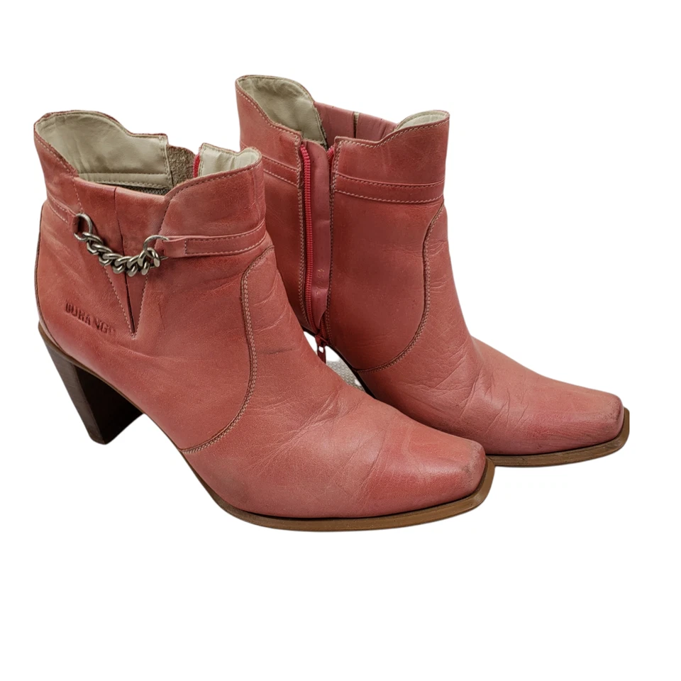 Durango VTG Women's Boots Size 8 1/2 M Leather Square Toe and Heel Ankle Zipper  - Image 1 of 4