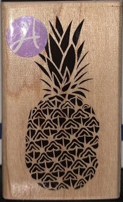 Pineapple Rubber Stamp, Hampton Art, New, 1.5"w x 2.5"h - Image 1 of 2