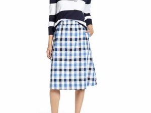 Nueva falda a cuadros para mujer Seersucker marca Nordstrom 1901 talla L/XL - Imagen 1 de 7