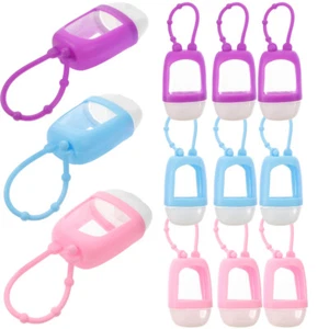7Pcs 30ml Empty Bottles with Silicone Cover Hand Keychain Carrier - Picture 1 of 12