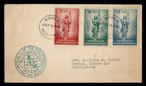 DR WHO 1946 PHILIPPINES FDC INDEPENDENCE CACHET COMBO  q000811