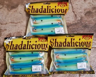 3 Strike King Shadalicious cebo de natación de plástico suave 4,5 pulgadas SHDLC4,5 señuelo CITRUS  Foto 1 de 2