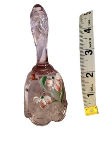 Vtg Fenton Hand Painted Glass 5” Lavender Bell With Sticker - Picture 1 of 4